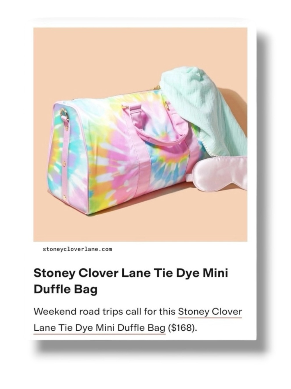 Stoney Clover Lane SCL x Target 𖦹 Tie Dye Print Rainbow Mini Duffle Travel Bag 𖦹 - Picture 15 of 17